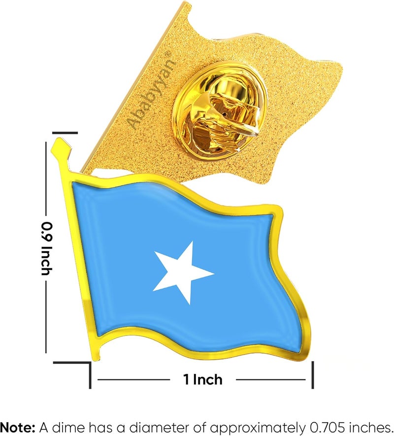 Ababyyan Somalia Flag Lapel Pin - Enamel Metal National Badge | World Travel Souvenir Gifts for Men & Women | Country Flag Patriotic Brooch Bulk Pack of Pins for Hat, Tie, Clothes, Backpack (1pc) - Image 2